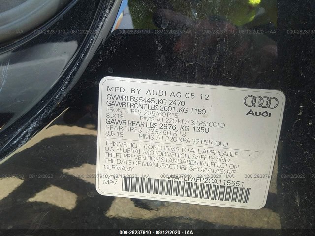 Photo 8 VIN: WA1LFAFP2CA115651 - AUDI Q5 