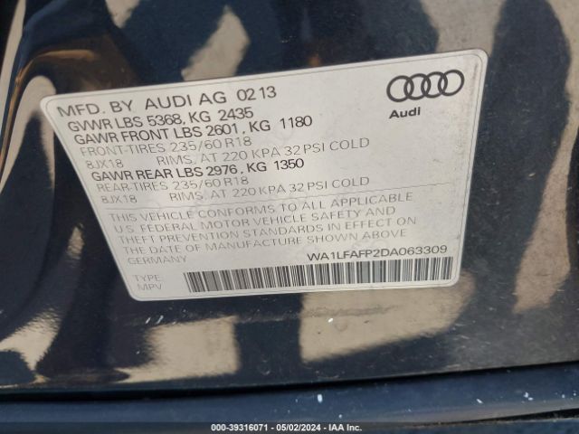 Photo 8 VIN: WA1LFAFP2DA063309 - AUDI Q5 