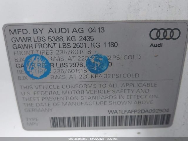 Photo 8 VIN: WA1LFAFP2DA092504 - AUDI Q5 