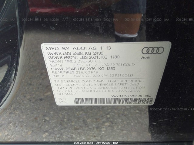 Photo 8 VIN: WA1LFAFP2EA057852 - AUDI Q5 