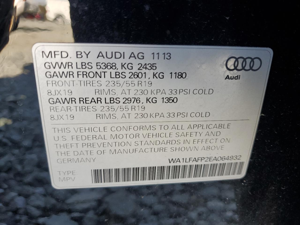 Photo 11 VIN: WA1LFAFP2EA064932 - AUDI Q5 