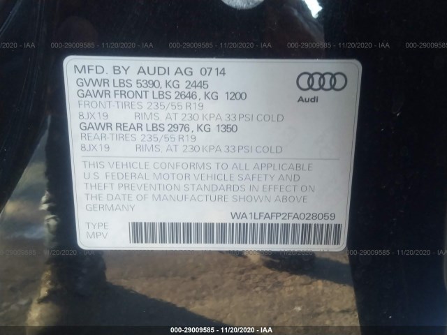 Photo 8 VIN: WA1LFAFP2FA028059 - AUDI Q5 