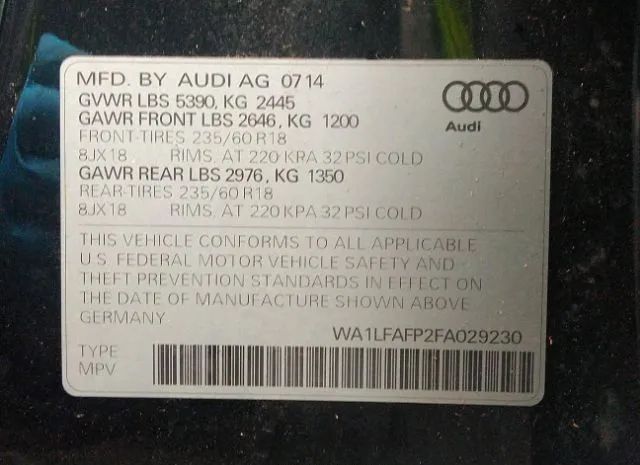 Photo 8 VIN: WA1LFAFP2FA029230 - AUDI Q5 