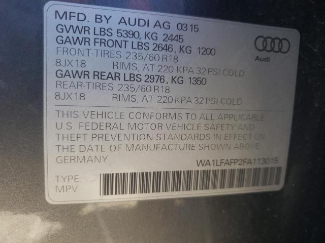 Photo 9 VIN: WA1LFAFP2FA113015 - AUDI Q5 PREMIUM 