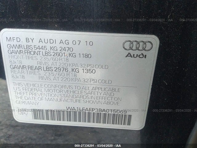 Photo 8 VIN: WA1LFAFP3BA015069 - AUDI Q5 