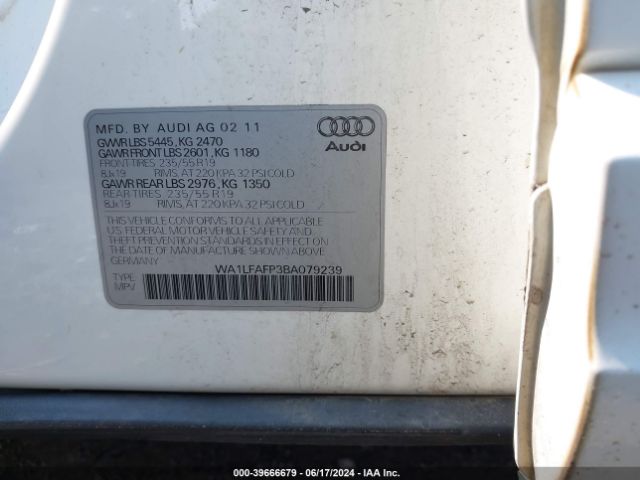 Photo 8 VIN: WA1LFAFP3BA079239 - AUDI Q5 