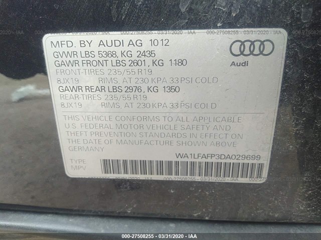 Photo 8 VIN: WA1LFAFP3DA029699 - AUDI Q5 