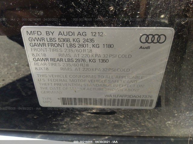 Photo 8 VIN: WA1LFAFP3DA047376 - AUDI Q5 