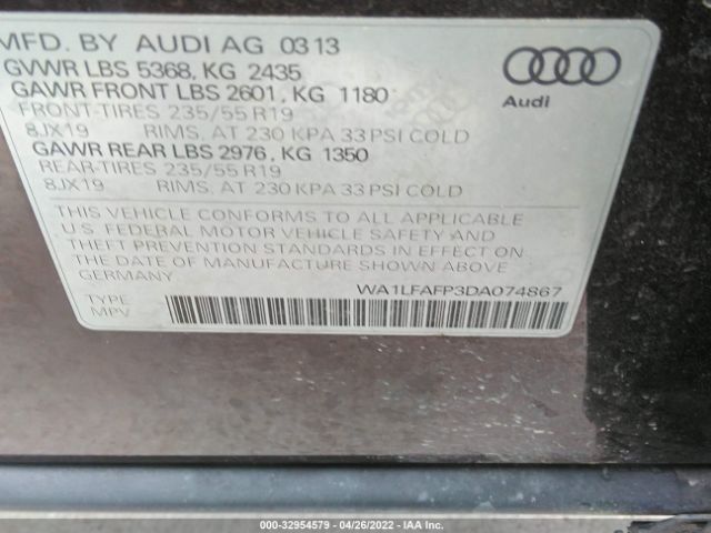 Photo 8 VIN: WA1LFAFP3DA074867 - AUDI Q5 