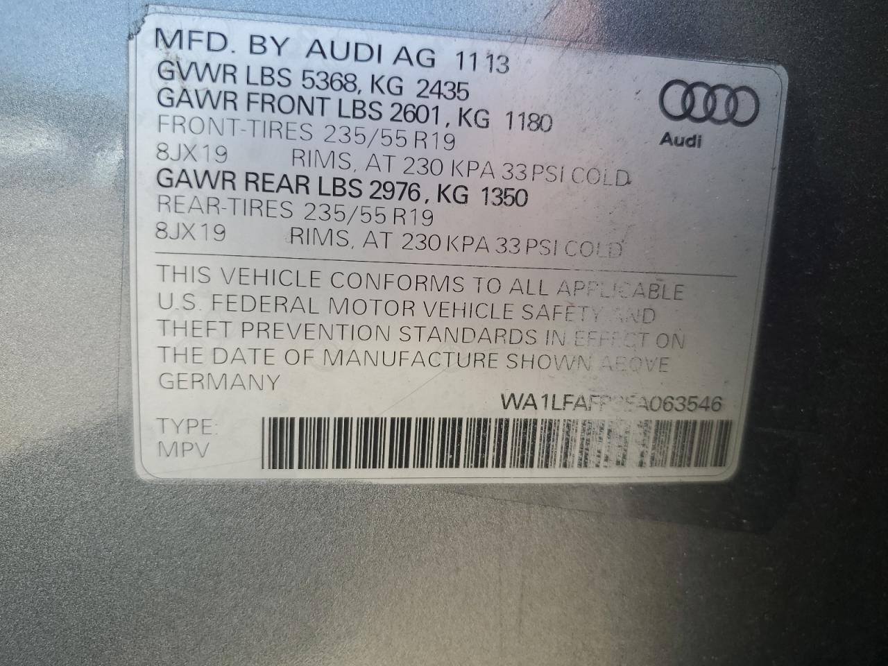 Photo 12 VIN: WA1LFAFP3EA063546 - AUDI Q5 