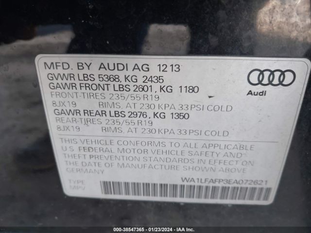 Photo 8 VIN: WA1LFAFP3EA072621 - AUDI Q5 