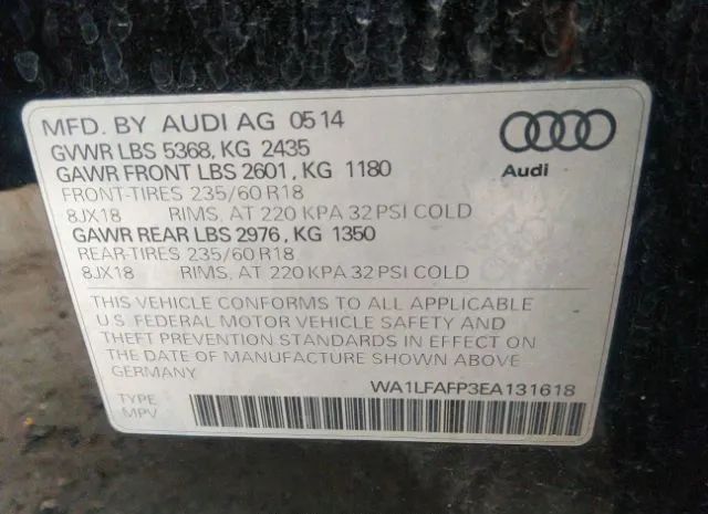 Photo 8 VIN: WA1LFAFP3EA131618 - AUDI Q5 