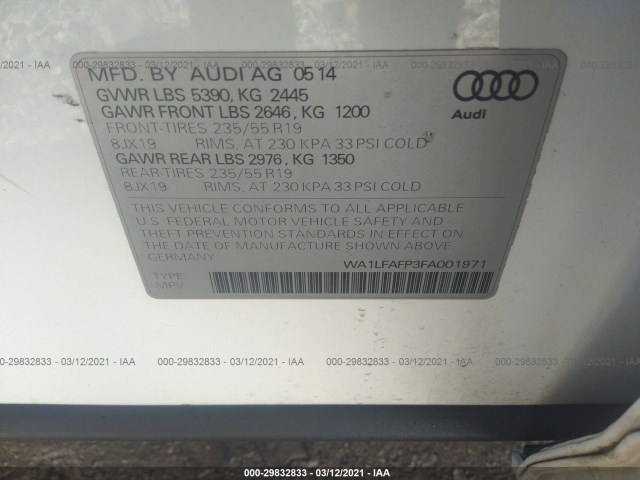 Photo 8 VIN: WA1LFAFP3FA001971 - AUDI Q5 