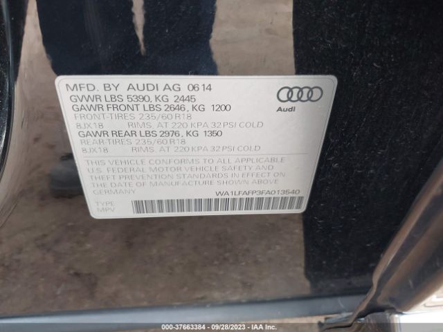 Photo 8 VIN: WA1LFAFP3FA013540 - AUDI Q5 