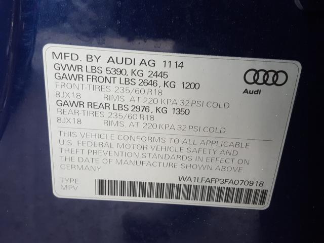 Photo 9 VIN: WA1LFAFP3FA070918 - AUDI Q5 PREMIUM 