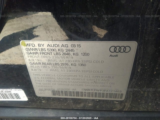 Photo 8 VIN: WA1LFAFP3FA121463 - AUDI Q5 