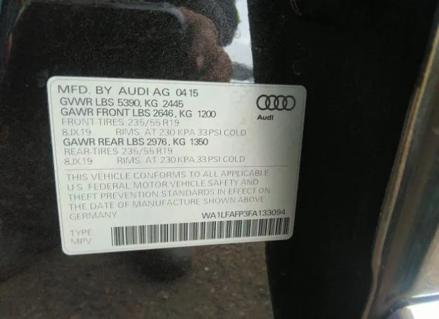 Photo 8 VIN: WA1LFAFP3FA133094 - AUDI Q5 