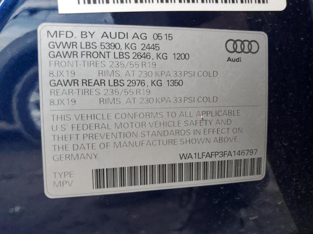 Photo 12 VIN: WA1LFAFP3FA146797 - AUDI Q5 PREMIUM 