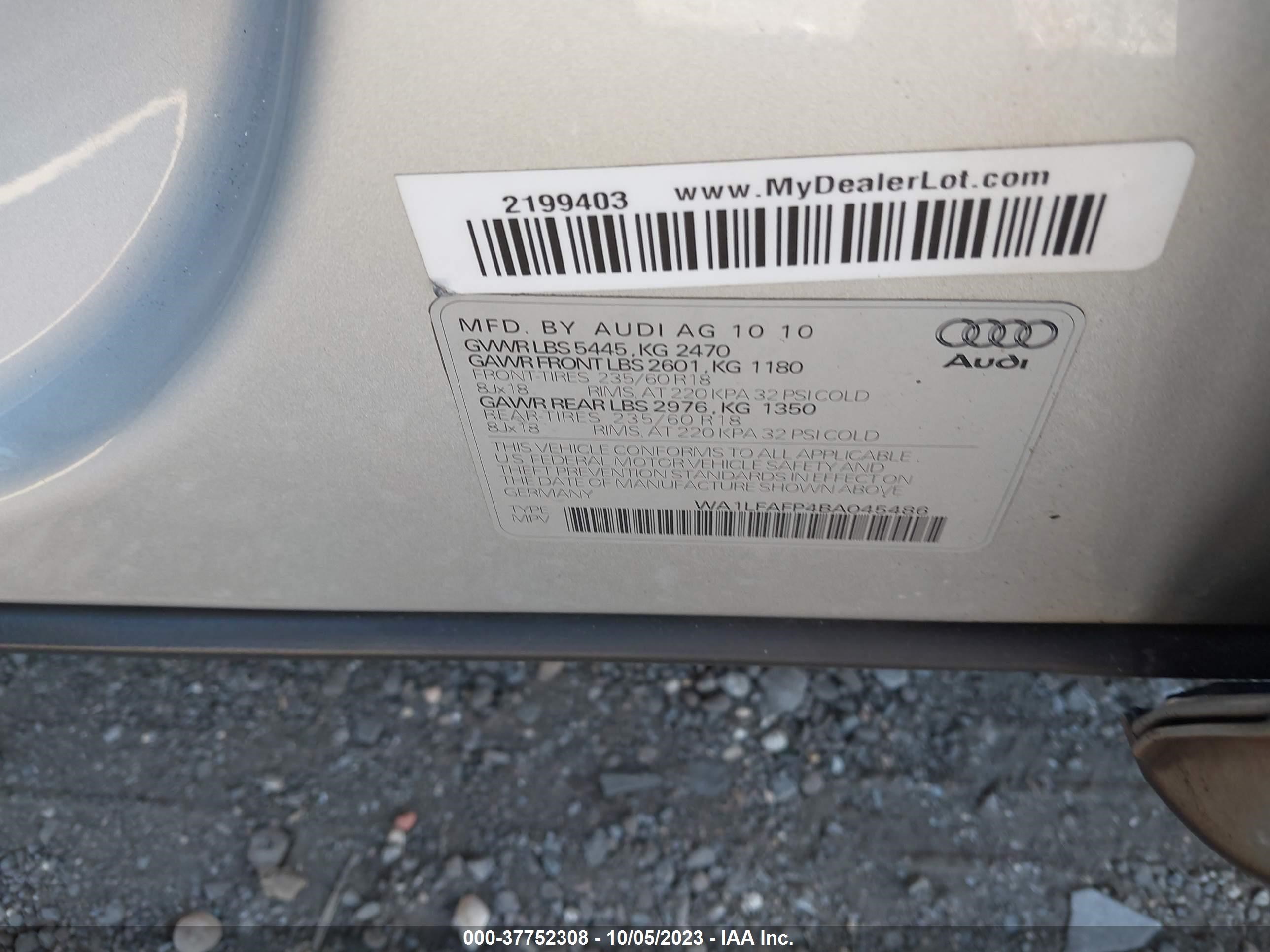 Photo 8 VIN: WA1LFAFP4BA045486 - AUDI Q5 