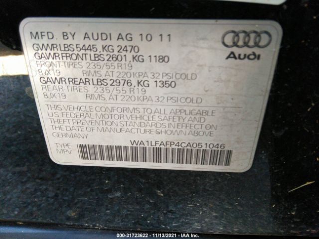 Photo 8 VIN: WA1LFAFP4CA051046 - AUDI Q5 