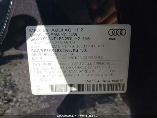 Photo 8 VIN: WA1LFAFP4DA044616 - AUDI Q5 