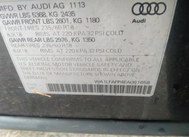 Photo 8 VIN: WA1LFAFP4EA061658 - AUDI Q5 