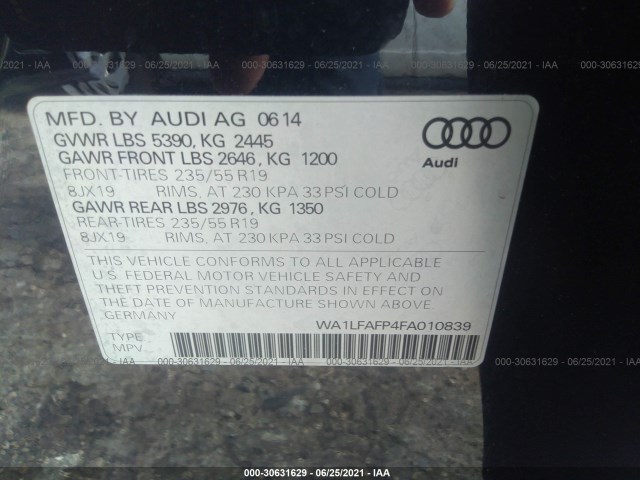 Photo 8 VIN: WA1LFAFP4FA010839 - AUDI Q5 