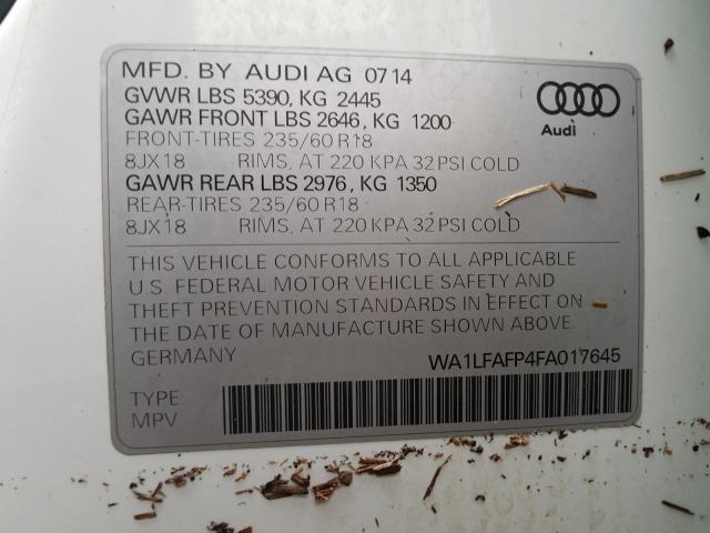 Photo 9 VIN: WA1LFAFP4FA017645 - AUDI Q5 PREMIUM 