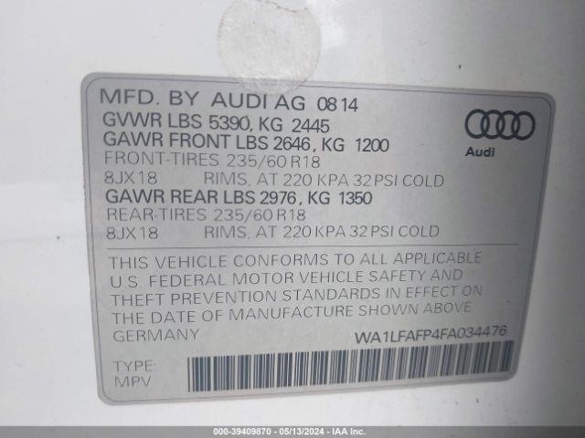 Photo 8 VIN: WA1LFAFP4FA034476 - AUDI Q5 