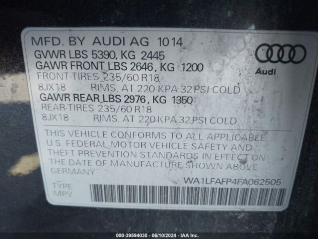 Photo 8 VIN: WA1LFAFP4FA062505 - AUDI Q5 