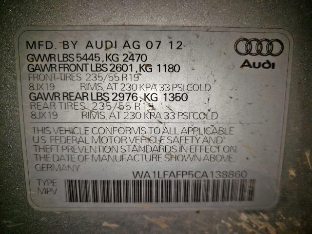 Photo 9 VIN: WA1LFAFP5CA138860 - AUDI Q5 