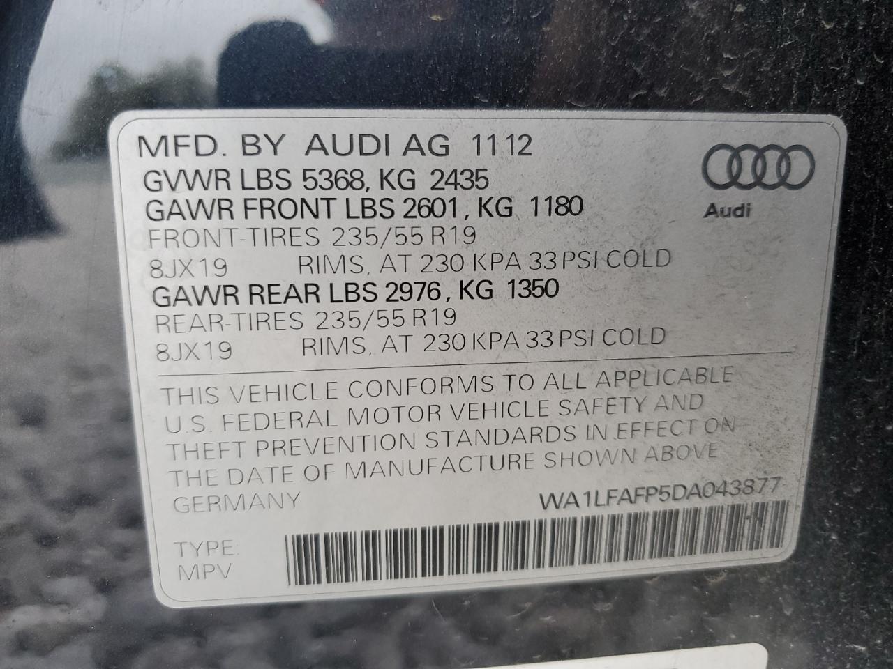 Photo 12 VIN: WA1LFAFP5DA043877 - AUDI Q5 