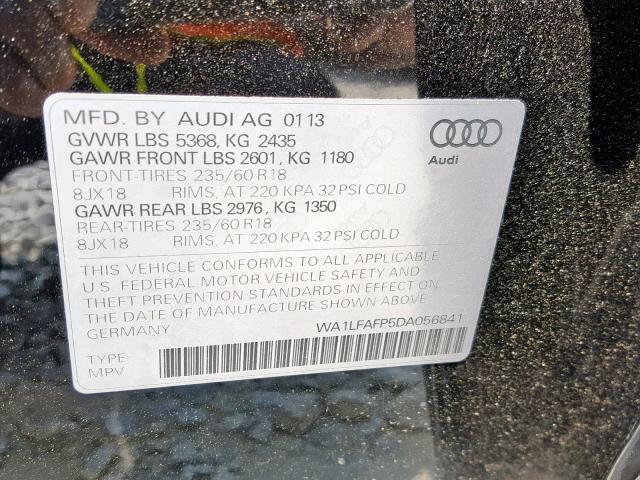 Photo 9 VIN: WA1LFAFP5DA056841 - AUDI Q5 PREMIUM 