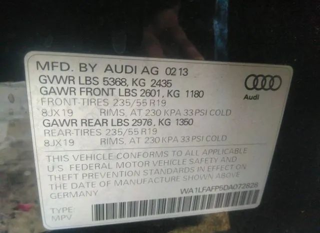 Photo 8 VIN: WA1LFAFP5DA072828 - AUDI Q5 