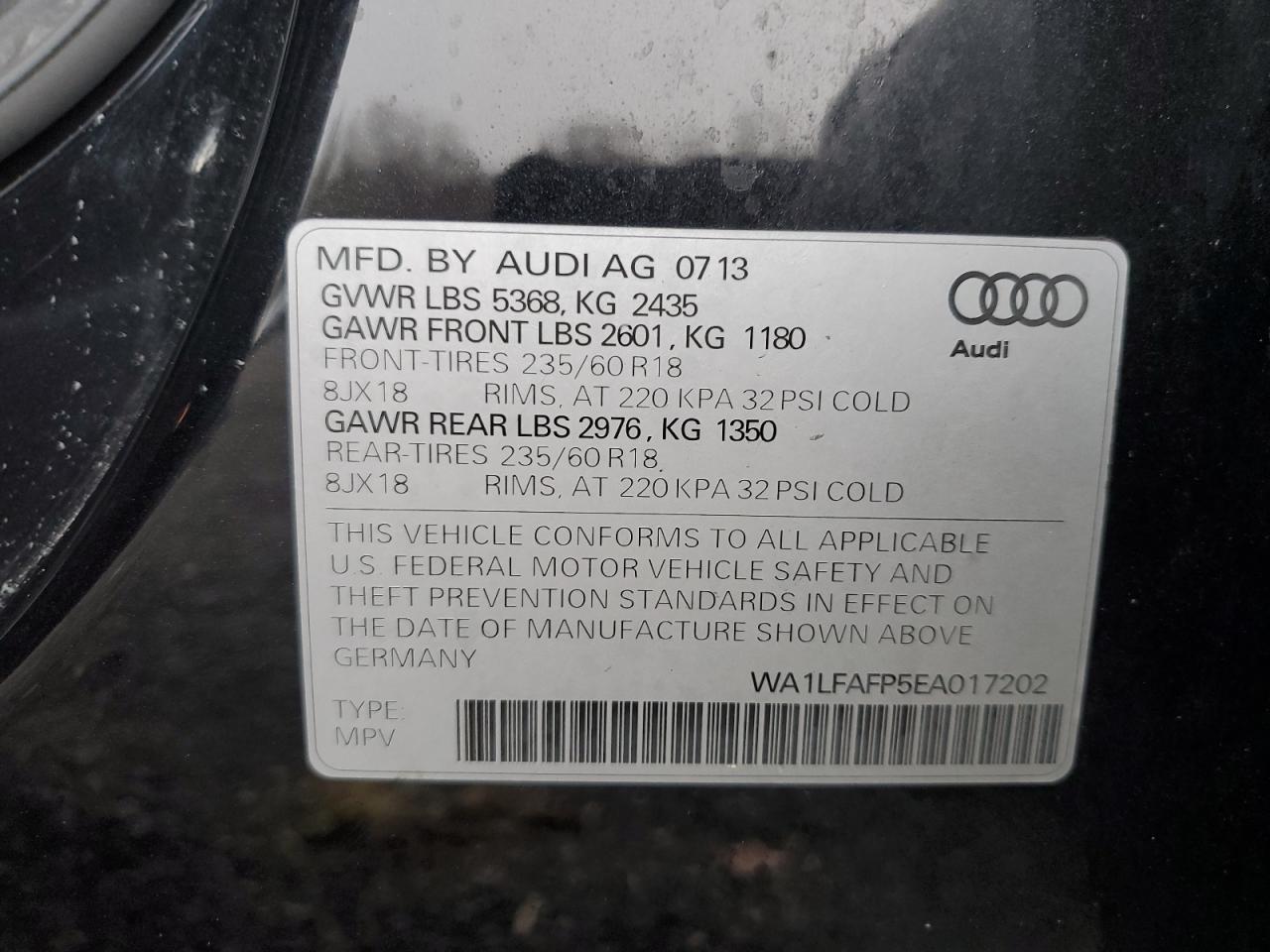 Photo 11 VIN: WA1LFAFP5EA017202 - AUDI Q5 