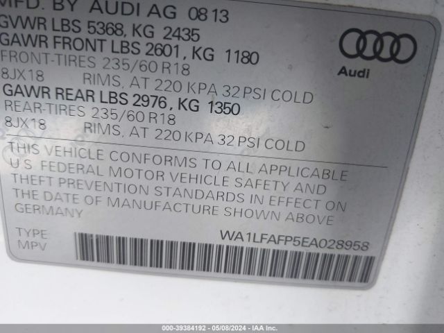 Photo 8 VIN: WA1LFAFP5EA028958 - AUDI Q5 