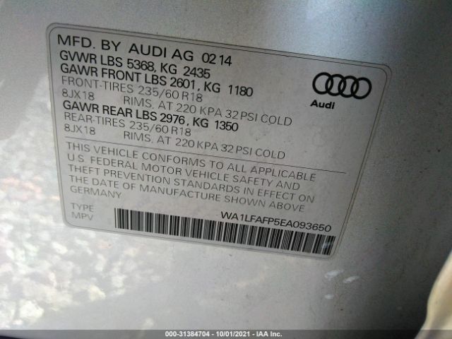 Photo 8 VIN: WA1LFAFP5EA093650 - AUDI Q5 