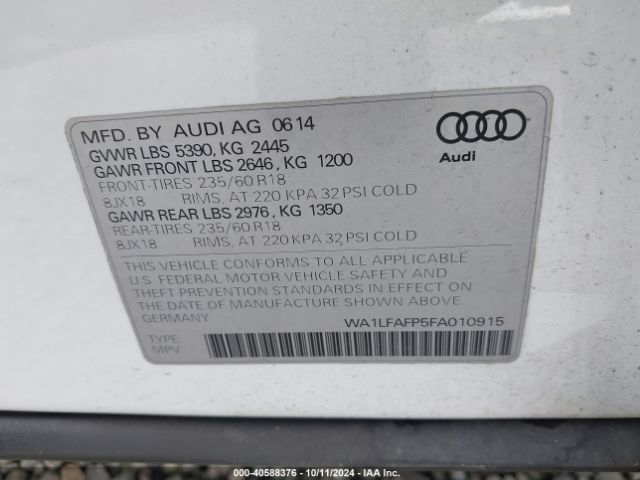 Photo 8 VIN: WA1LFAFP5FA010915 - AUDI Q5 