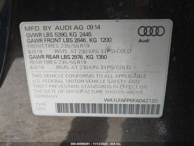 Photo 8 VIN: WA1LFAFP5FA042120 - AUDI Q5 