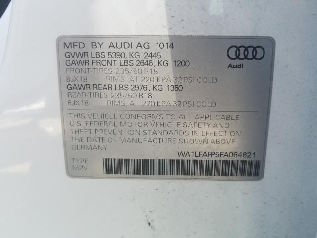 Photo 9 VIN: WA1LFAFP5FA064621 - AUDI Q5 PREMIUM 