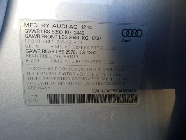 Photo 9 VIN: WA1LFAFP5FA080494 - AUDI Q5 PREMIUM 