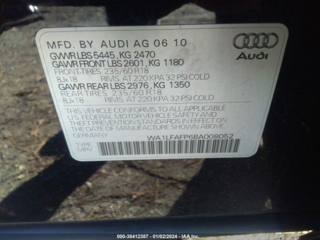 Photo 8 VIN: WA1LFAFP6BA008052 - AUDI Q5 