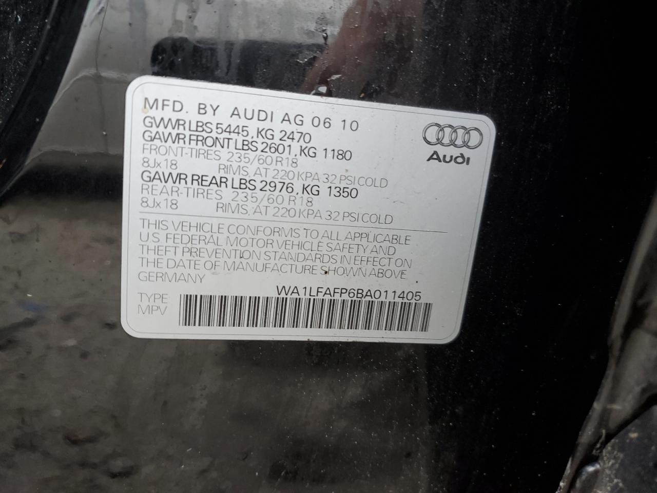 Photo 11 VIN: WA1LFAFP6BA011405 - AUDI Q5 