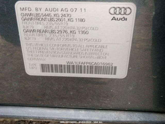 Photo 8 VIN: WA1LFAFP6CA016962 - AUDI Q5 