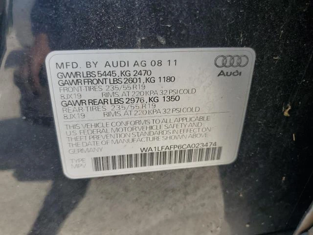 Photo 11 VIN: WA1LFAFP6CA023474 - AUDI Q5 PREMIUM 