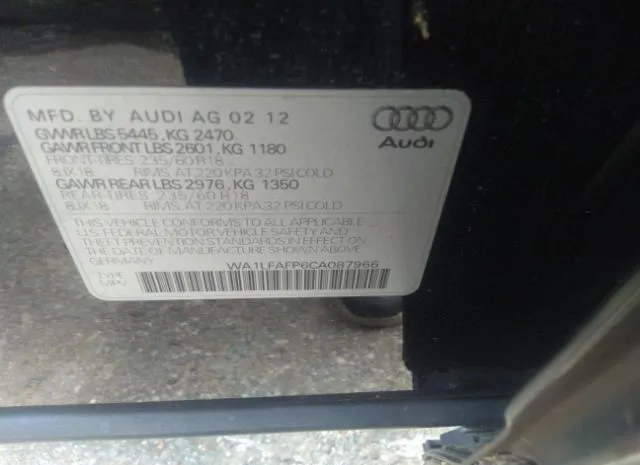 Photo 8 VIN: WA1LFAFP6CA087966 - AUDI Q5 