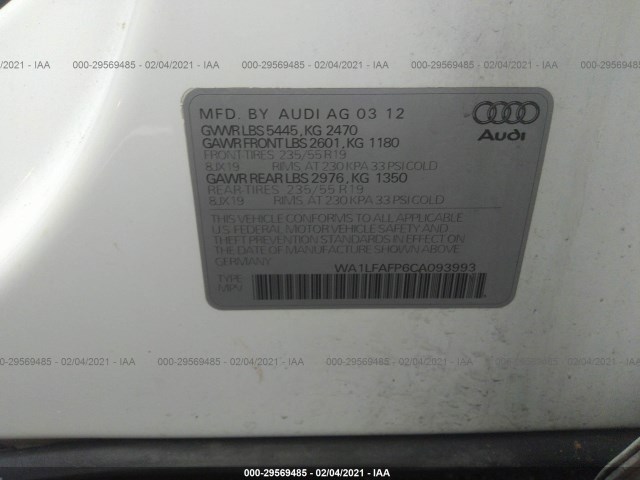 Photo 8 VIN: WA1LFAFP6CA093993 - AUDI Q5 