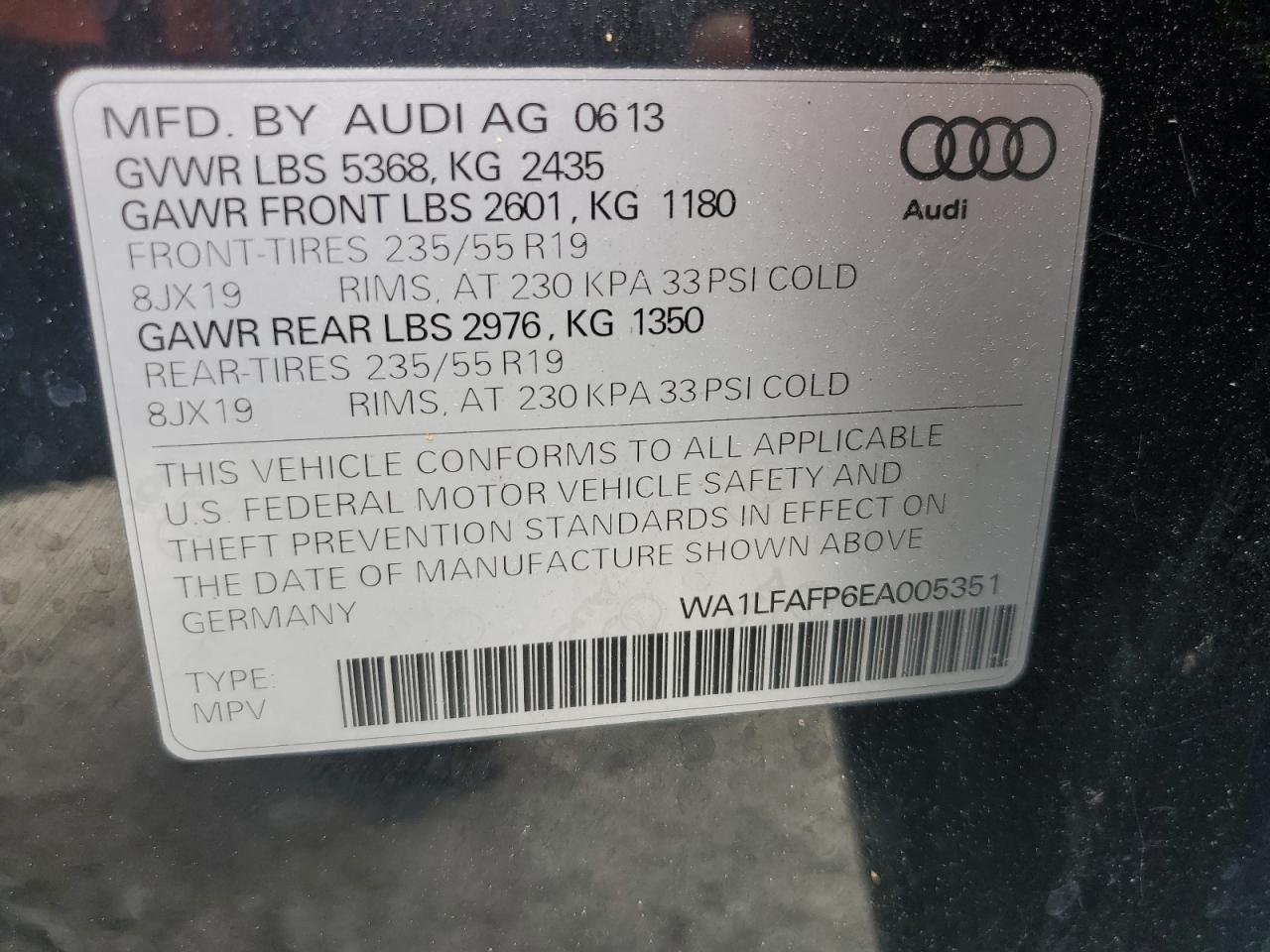 Photo 12 VIN: WA1LFAFP6EA005351 - AUDI Q5 