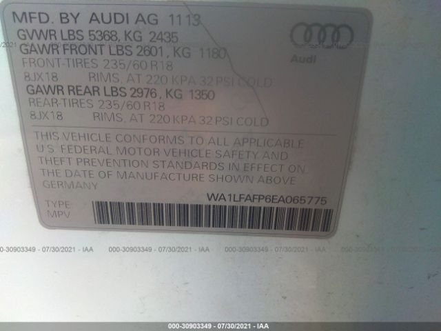 Photo 8 VIN: WA1LFAFP6EA065775 - AUDI Q5 