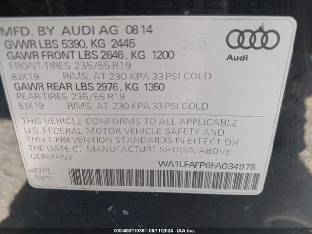 Photo 8 VIN: WA1LFAFP6FA034978 - AUDI Q5 